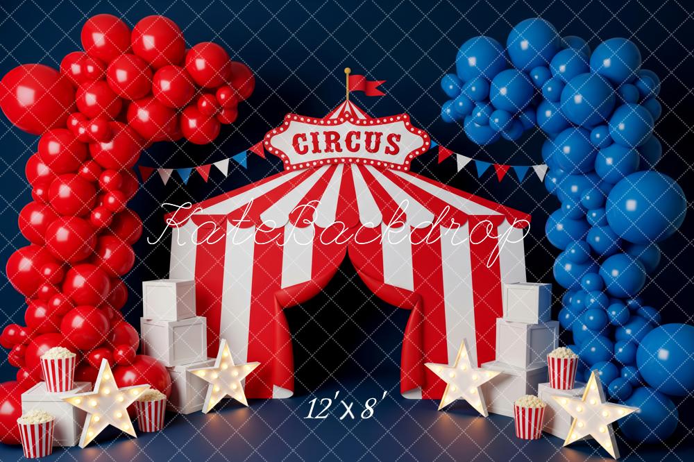 Kate Circus Tent Balloons Stars Fleece Backdrop Designed by Patty Robert - Image 4