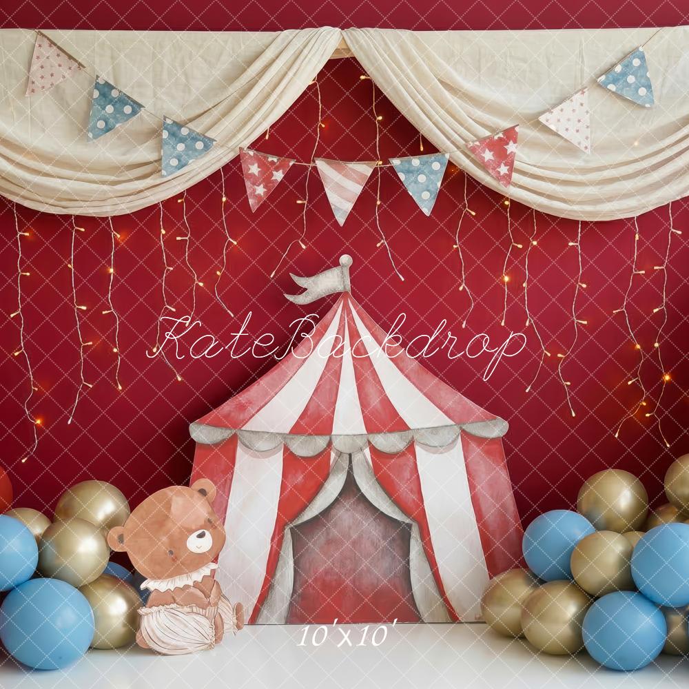 Kate Circus Tent Bear Balloons Bunting Backdrop Designed by Patty Robert - Image 7