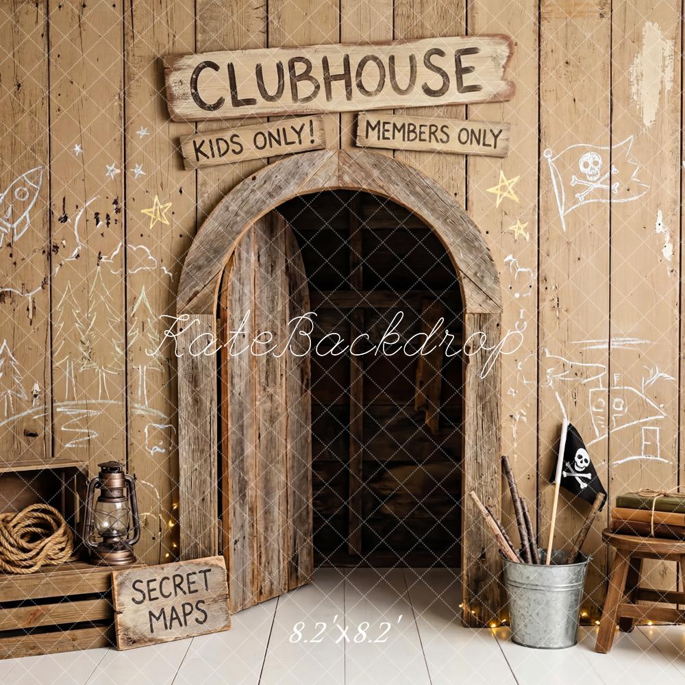Kate Clubhouse Wooden Wall Chalk Drawings Backdrop Designed by Patty Robert - Image 5
