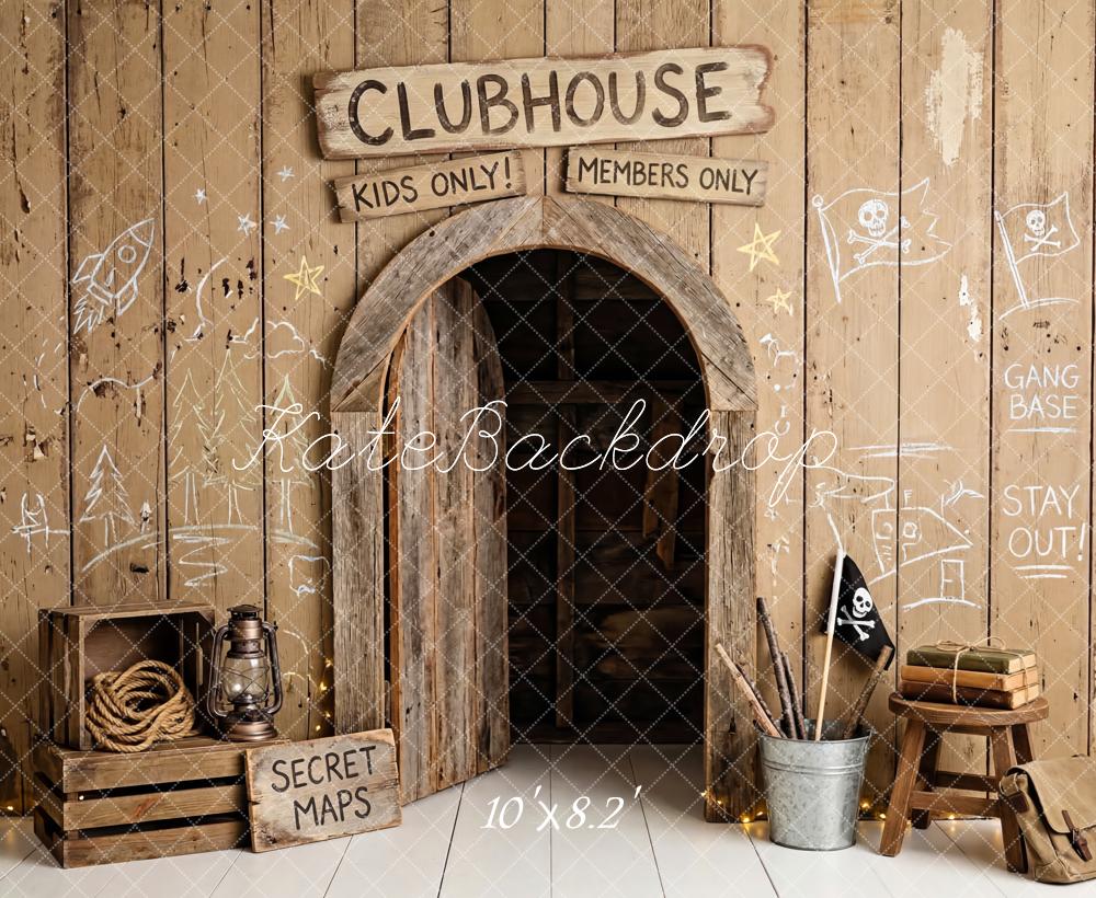 Kate Clubhouse Wooden Wall Chalk Drawings Backdrop Designed by Patty Robert - Image 6
