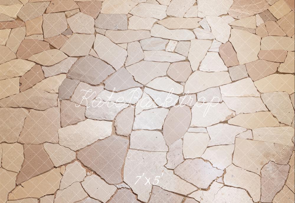 Kate Cobblestone Floor Beige Backdrop Designed by Emetselch