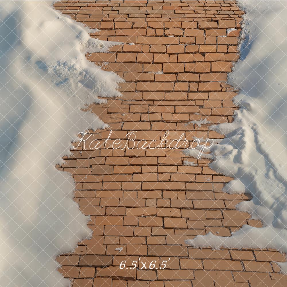 Kate Cobblestone Path Snow Floor Backdrop Designed by Emetselch - Image 2