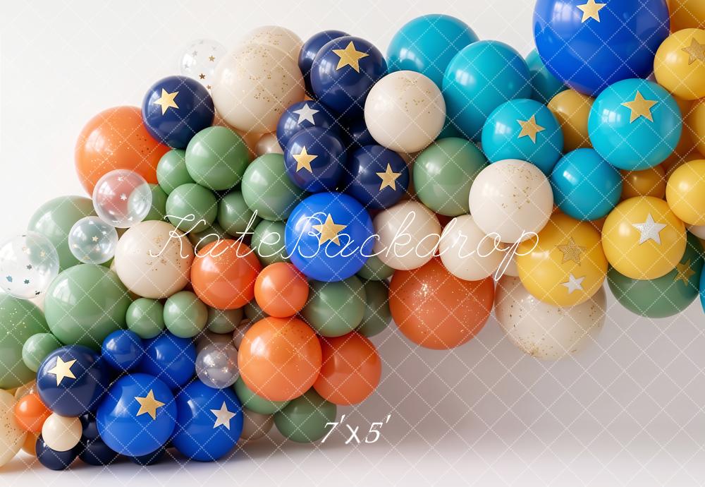 Kate Colourful Balloons Stars Arch Backdrop Designed by Emetselch