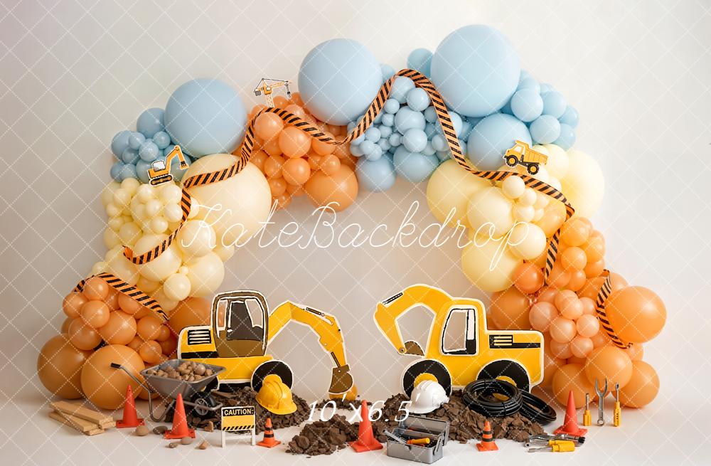Kate Construction Diggers Balloons Tools Backdrop Designed by Emetselch - Image 4