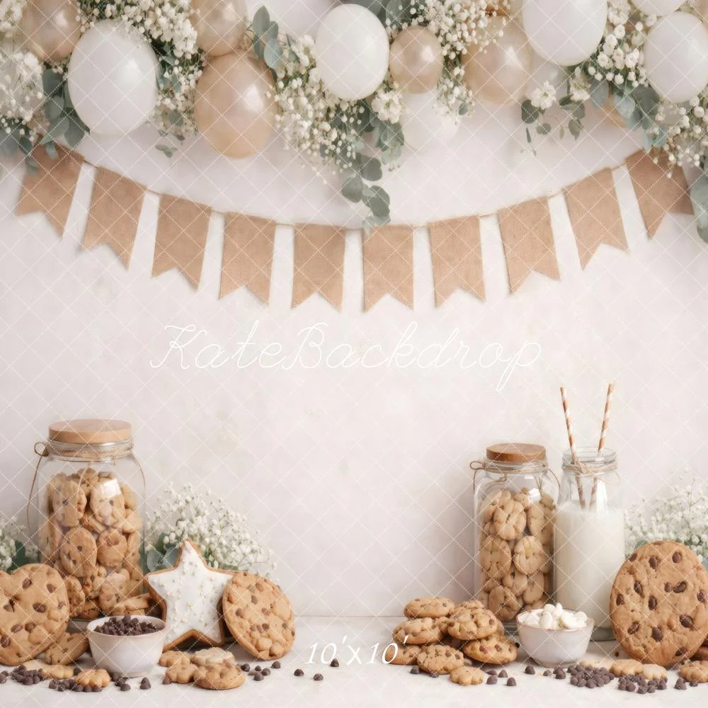 Kate Cookies Milk Balloons Bunting Floral Backdrop Designed by Vertigo Productions - Image 7