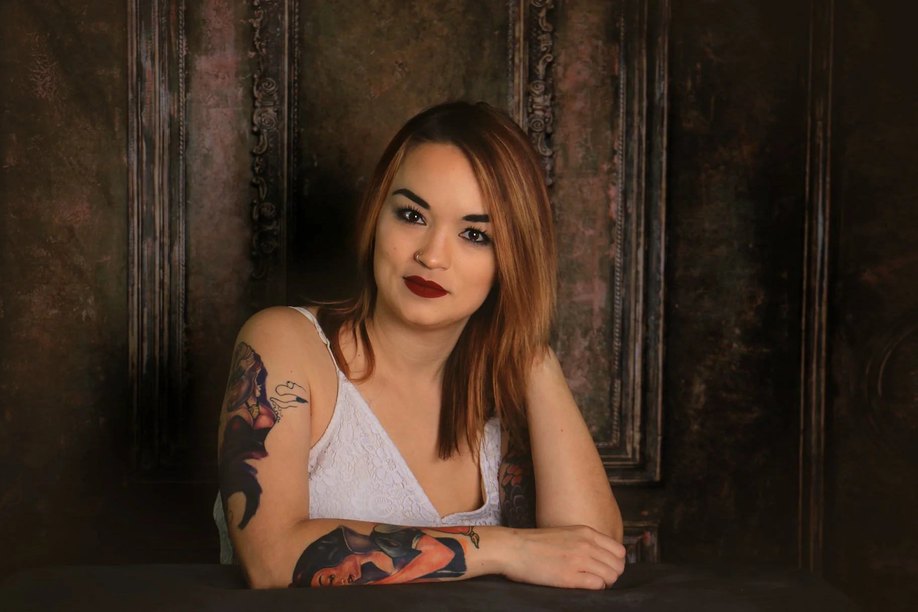 Kate Dark Brown Retro Door Backdrop for Photography