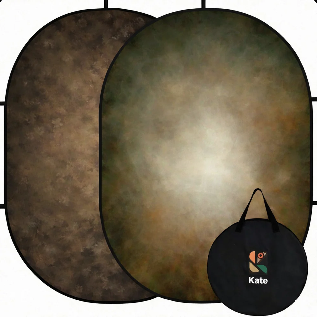 Kate Deep Brown/Light Brown Collapsible Backdrop Photography 5X6.5ft(1.5x2m)