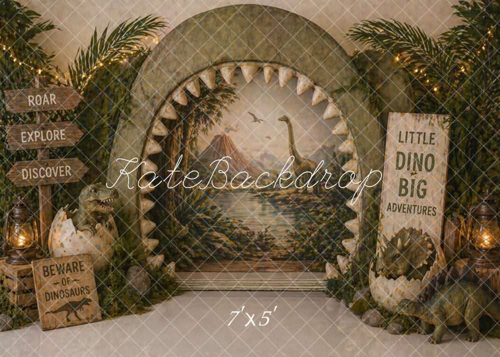 Kate Dinosaur Jungle Arch Eggs Backdrop Designed by Caitlin Lynch