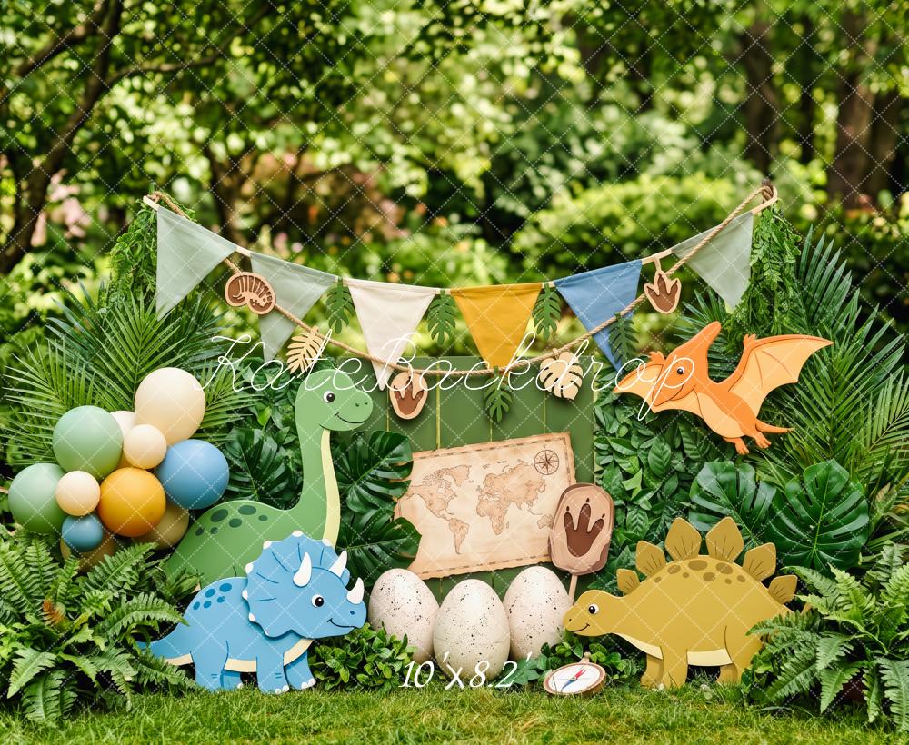 Kate Dinosaur Jungle Balloons Map Backdrop Designed by Patty Robert - Image 6