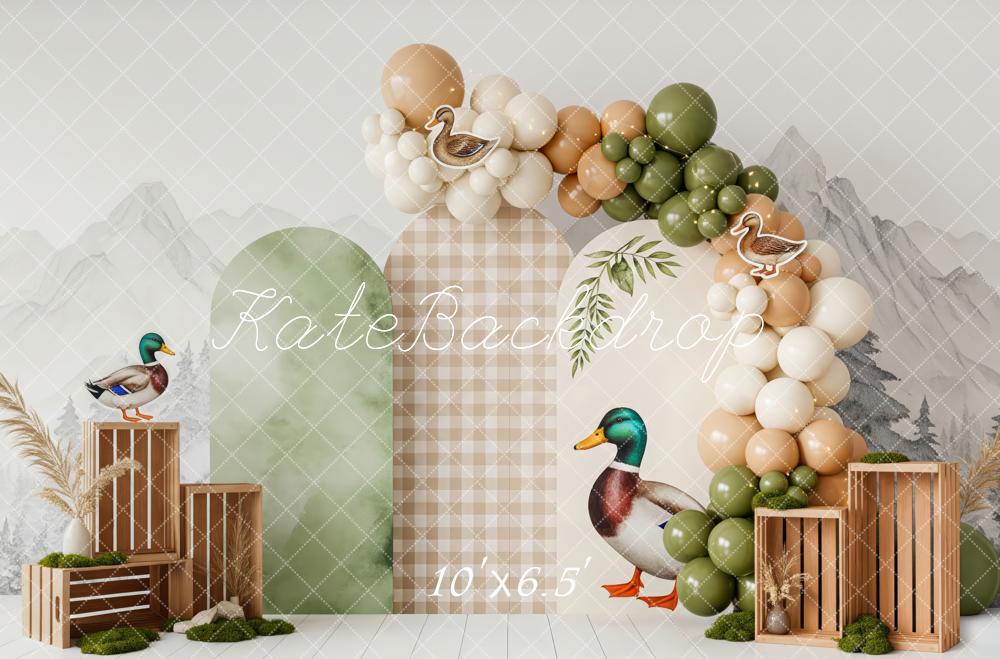 Kate Cake Smash Duck Balloon Crate Fleece Backdrop Designed by Patty Robert - Image 2