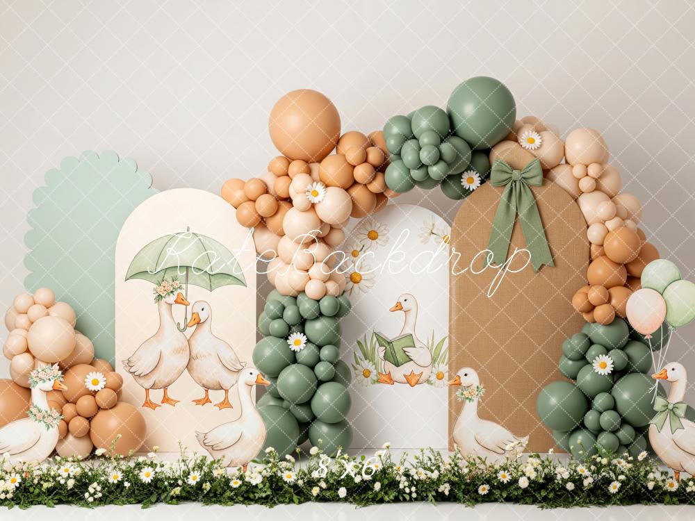 Kate Duck Daisy Balloons Pastel Arch Backdrop Designed by Patty Robert - Image 6