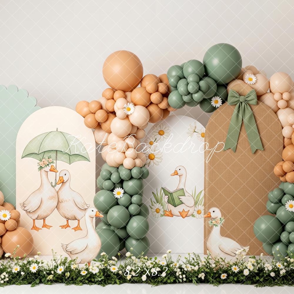 Kate Duck Daisy Balloons Pastel Arch Backdrop Designed by Patty Robert - Image 8