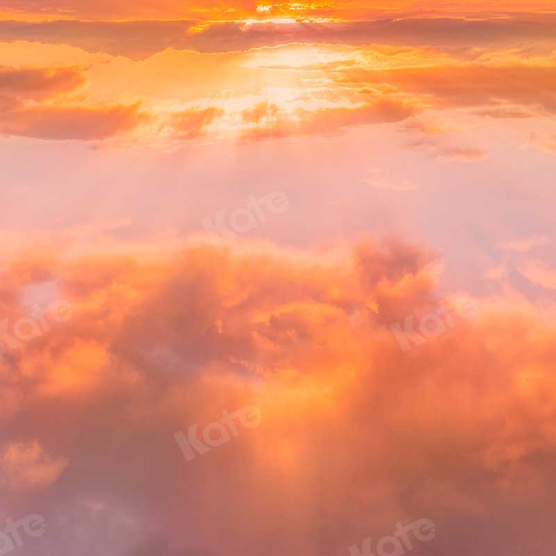 Kate Dusk Orange Sky Summer Backdrop for photography - Image 2