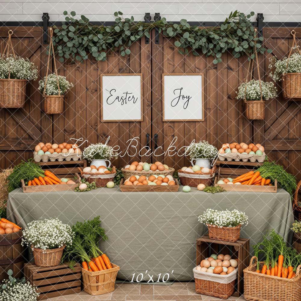 Kate Easter Bunnies Carrots Eggs Rustic Backdrop Designed by Patty Robert - Image 7