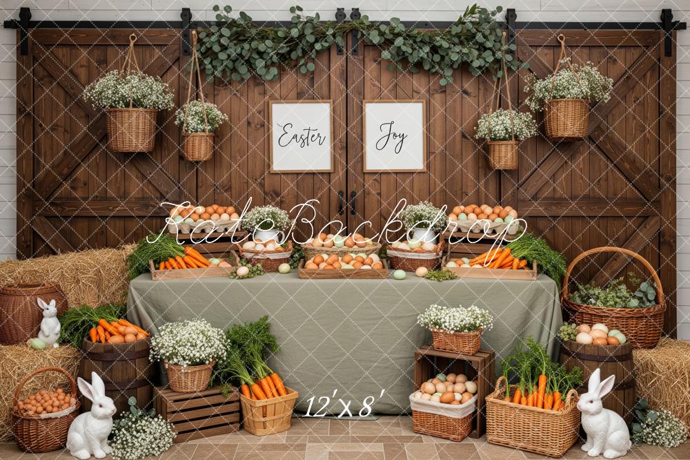 Kate Easter Bunnies Carrots Eggs Rustic Backdrop Designed by Patty Robert - Image 8