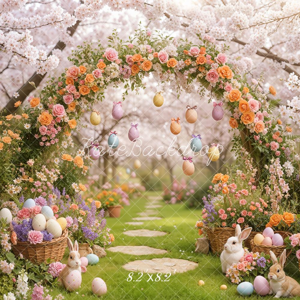 Kate Easter Bunny Blossom Arch Eggs Garden Backdrop Designed by Emstselch - Image 5