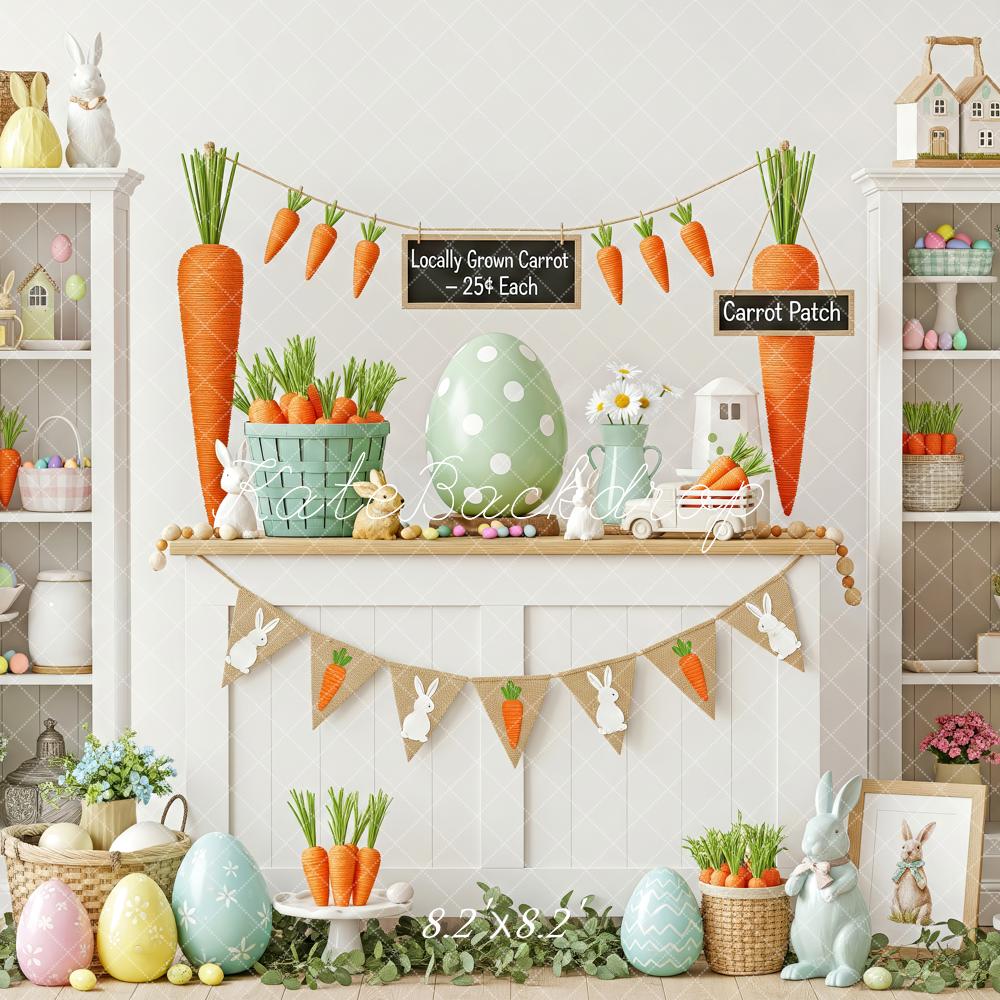 Kate Easter Bunny Carrot Patch Pastel Eggs Backdrop Designed by Patty Robert - Image 8