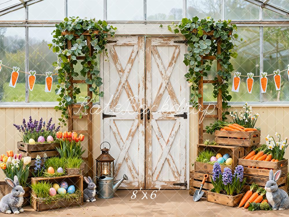 Kate Easter Bunny Carrots Farm Fleece Backdrop Designed by Emetselch
