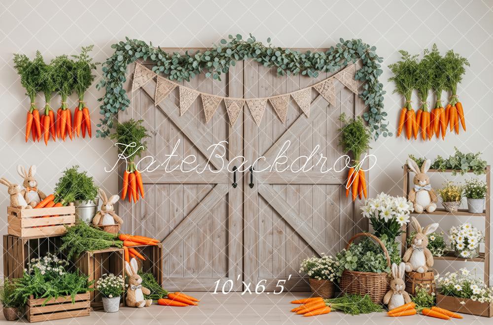 Kate Easter Bunny Carrots Rustic Backdrop Designed by Patty Robert - Image 4