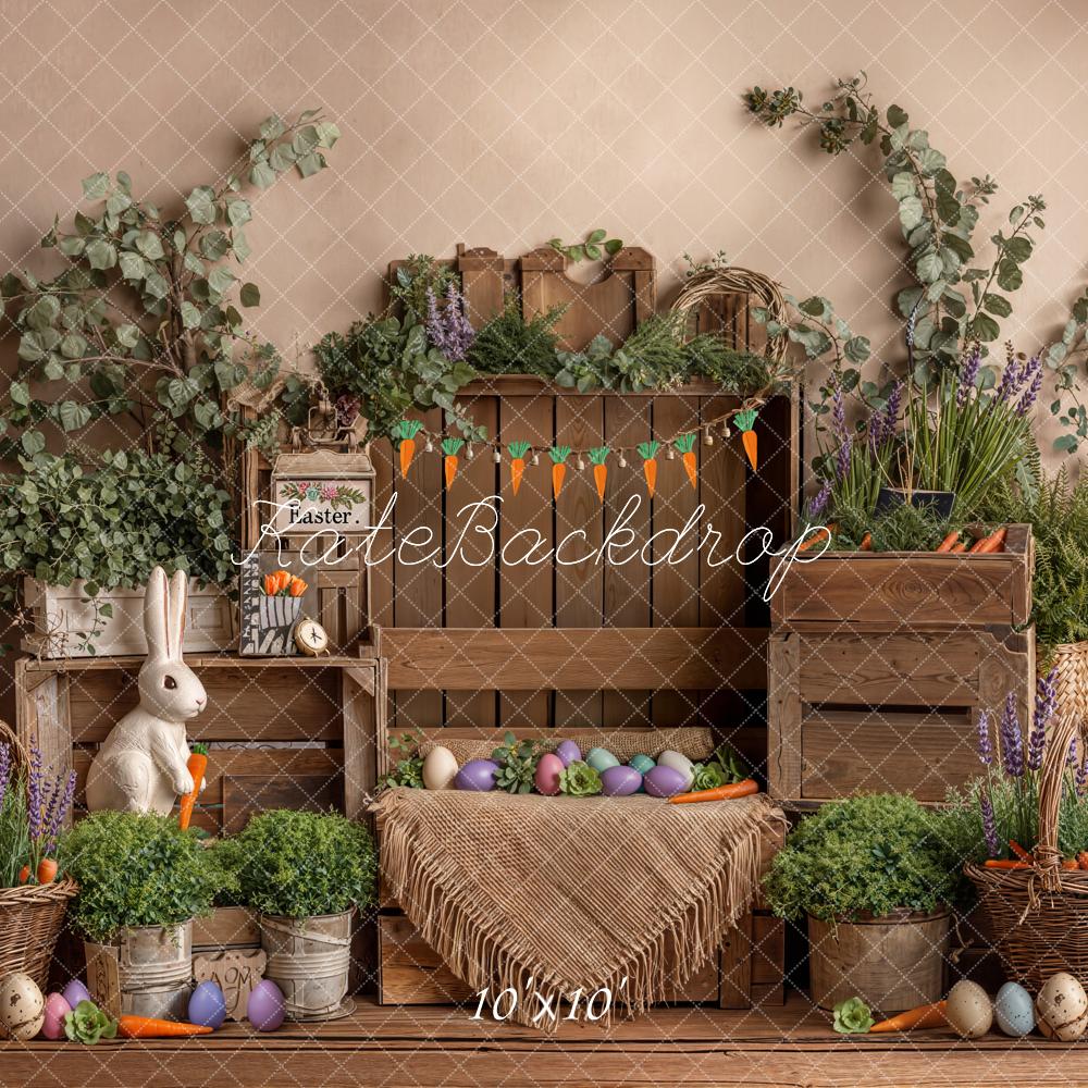 Kate Easter Bunny Carrots Wooden Crates Backdrop Designed by Emetselch - Image 7