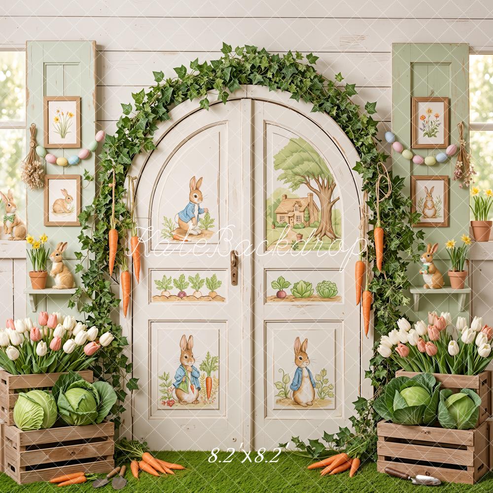 Kate Easter Bunny Door Ivy Carrots Backdrop Designed by Emetselch - Image 5