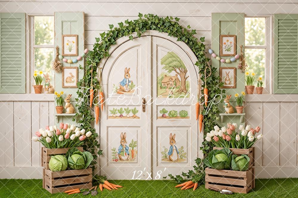 Kate Easter Bunny Door Ivy Carrots Backdrop Designed by Emetselch - Image 8