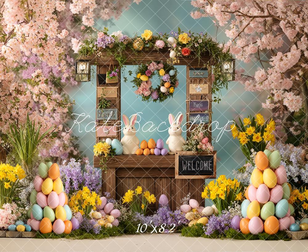 Kate Easter Bunny Egg Shop Cherry Blossom Backdrop Designed by Chain Photography - Image 6