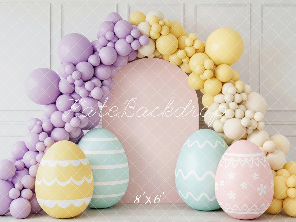 Kate Easter Bunny Eggs Balloon Arch Pastel Fleece Backdrop Designed by Patty Robert