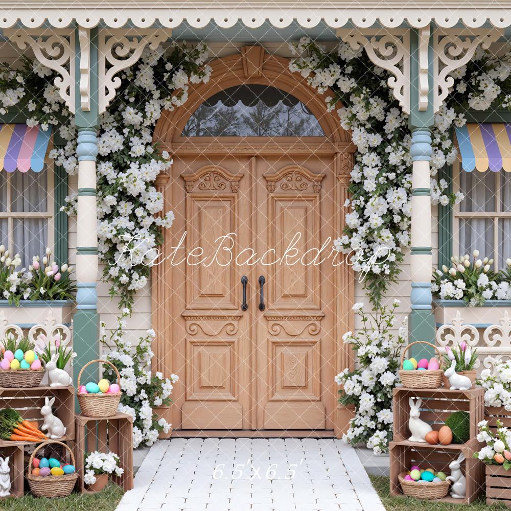 Kate Easter Bunny Eggs Floral Porch Backdrop Designed by Mini MakeBelieve - Image 2