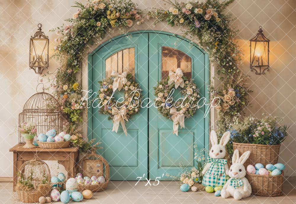Kate Easter Bunny Eggs Garland Green Door Backdrop Designed by Emetselch