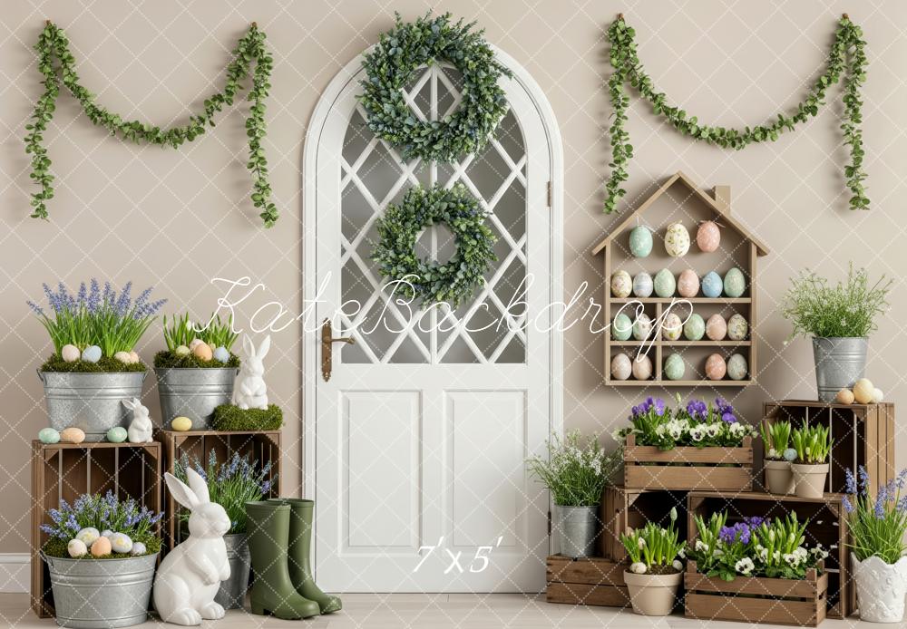 Kate Easter Bunny Eggs Spring Greenery Backdrop Designed by Patty Robert