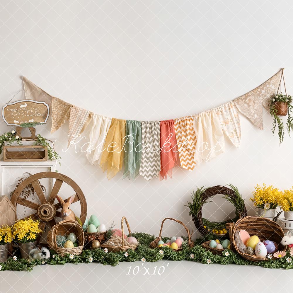 Kate Easter Bunny Eggs Wagon Basket Garland Backdrop Designed by Emetselch - Image 7