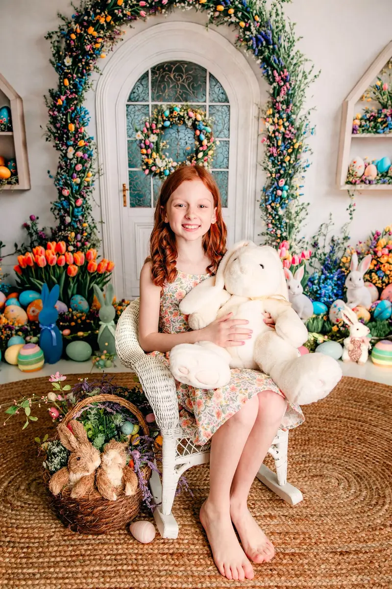 Kate Easter Bunny Floral Arch Backdrop Designed by Emetselch