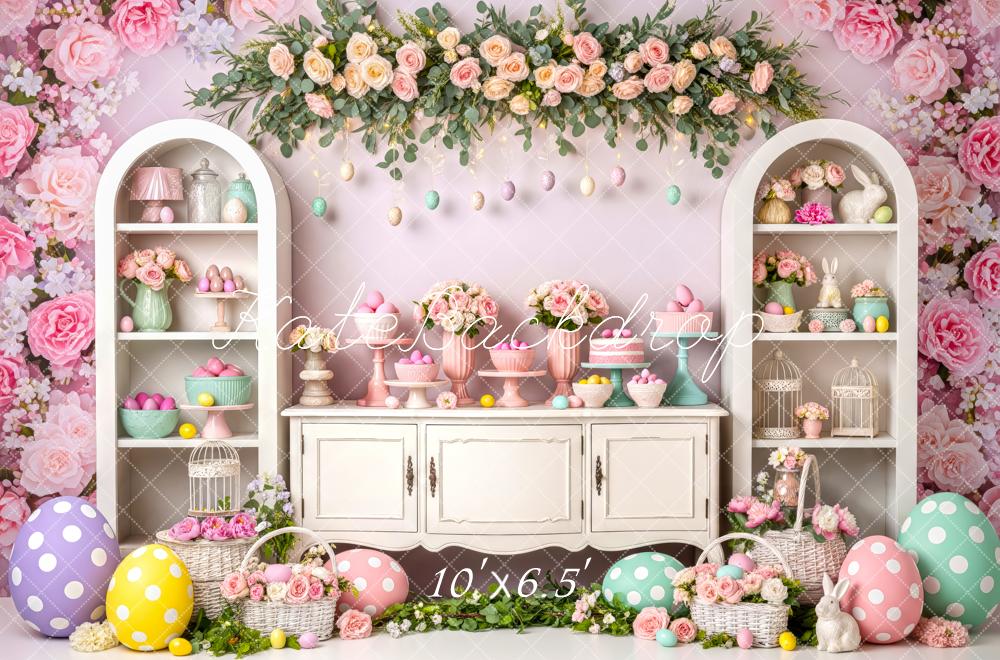 Kate Easter Bunny Floral Eggs Cabinet Backdrop Designed by Patty Robert - Image 4