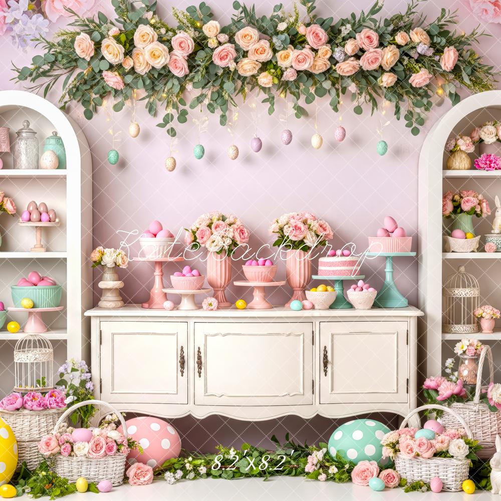 Kate Easter Bunny Floral Eggs Cabinet Backdrop Designed by Patty Robert - Image 5