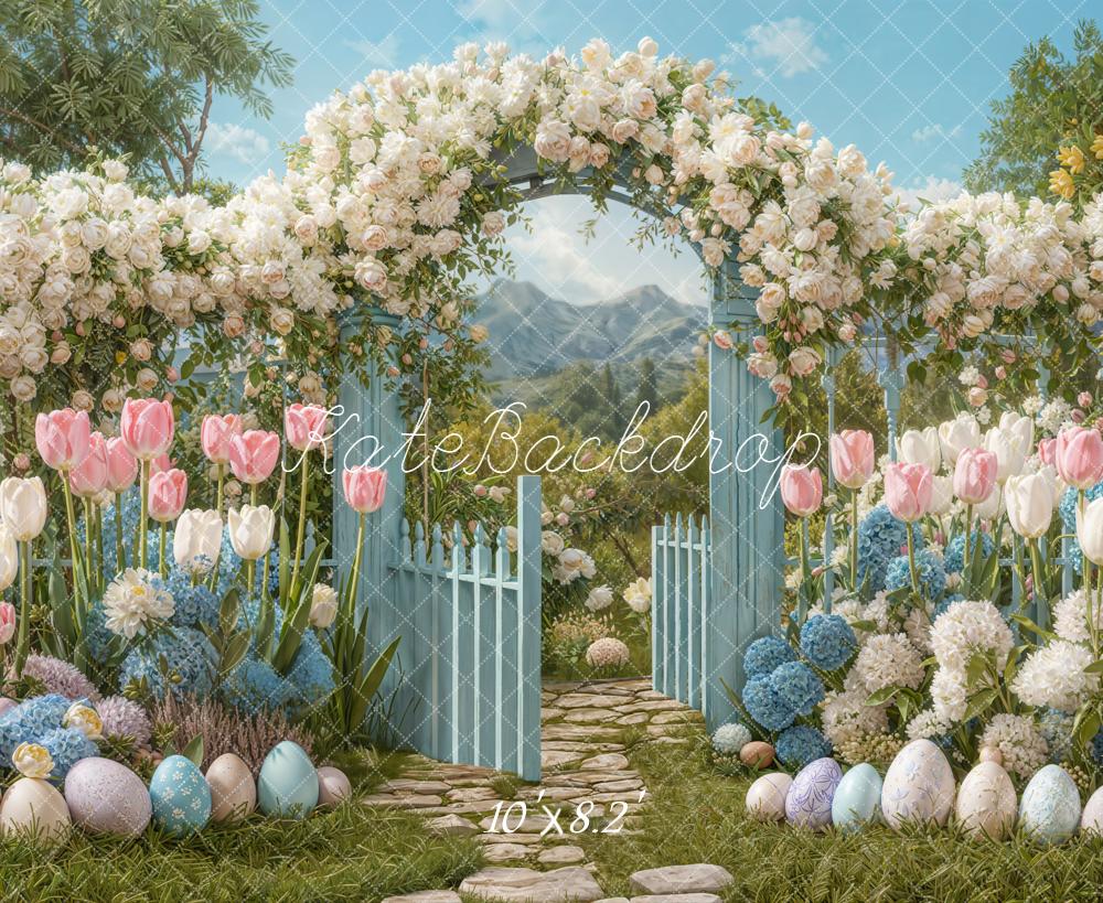 Kate Easter Bunny Flower Arch Garden Backdrop Designed by Emetselch - Image 6