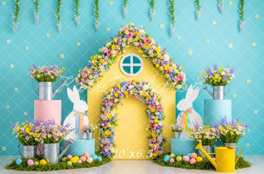Kate Easter Bunny Pastel House Fleece Backdrop Designed by Patty Robert - Image 2