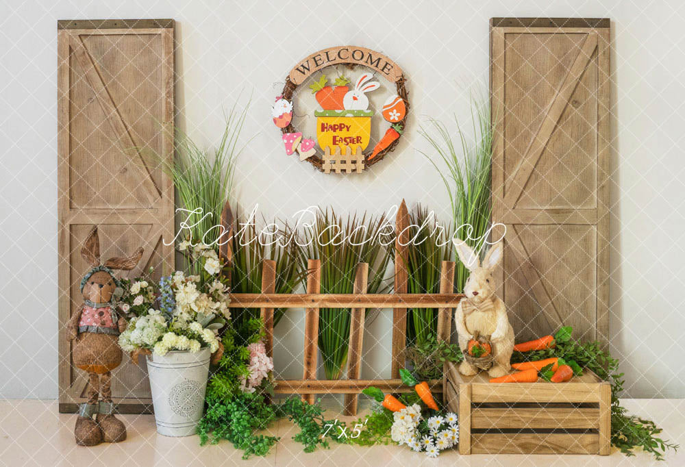 Kate Easter Bunny Greenery Backdrop Designed by Emetselch