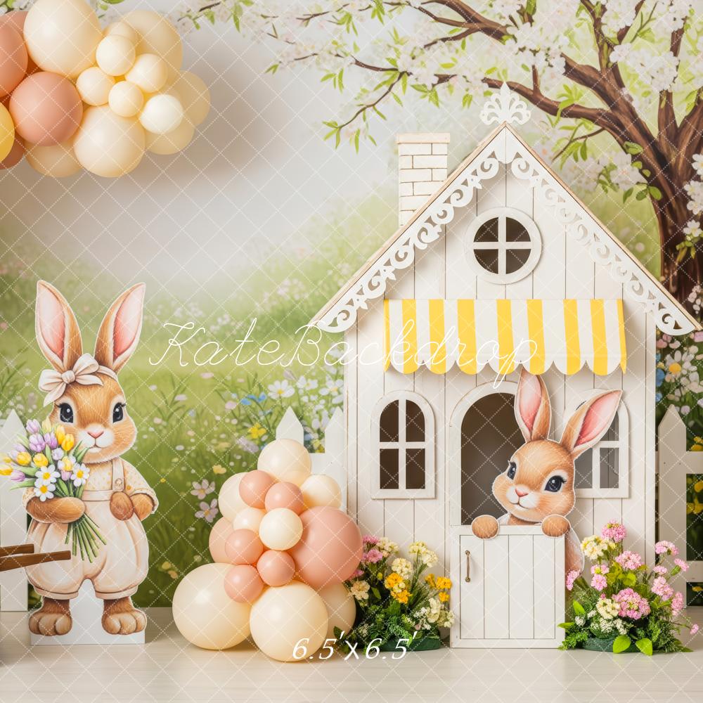 Kate Easter Bunny House Balloons Backdrop Designed by Patty Robert - Image 2