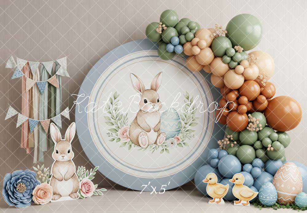 Kate Easter Bunny Pastel Balloons Eggs Backdrop Designed by Patty Robert