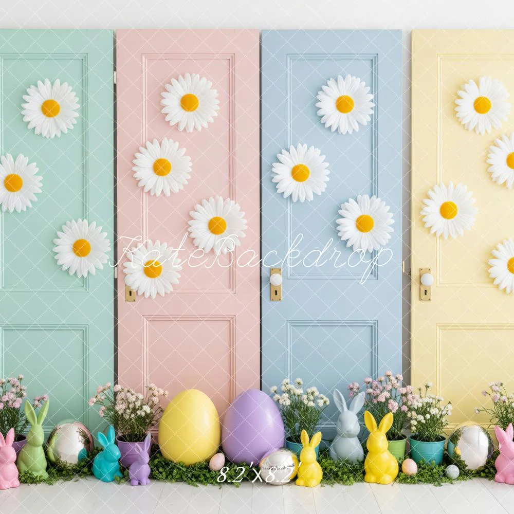 Kate Easter Bunny Pastel Eggs Doors Backdrop Designed by Patty Robert - Image 5