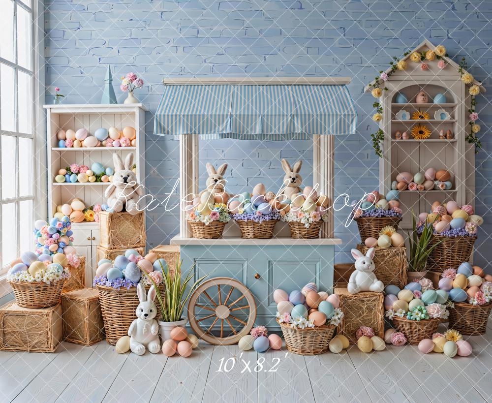 Kate Easter Bunny Eggs Stall Blue Backdrop Designed by Emstselch - Image 6