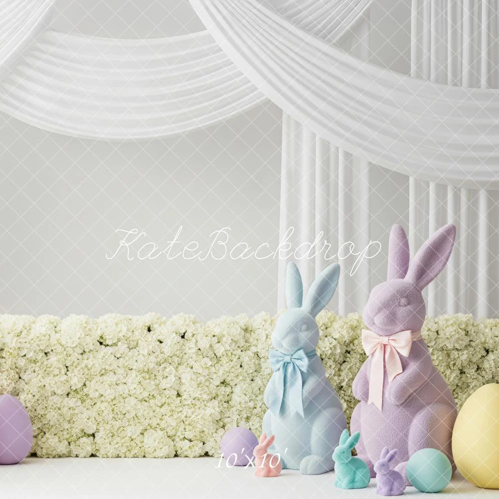 Kate Easter Bunny Pastel Eggs White Drapes Backdrop Designed by Patty Robert - Image 7