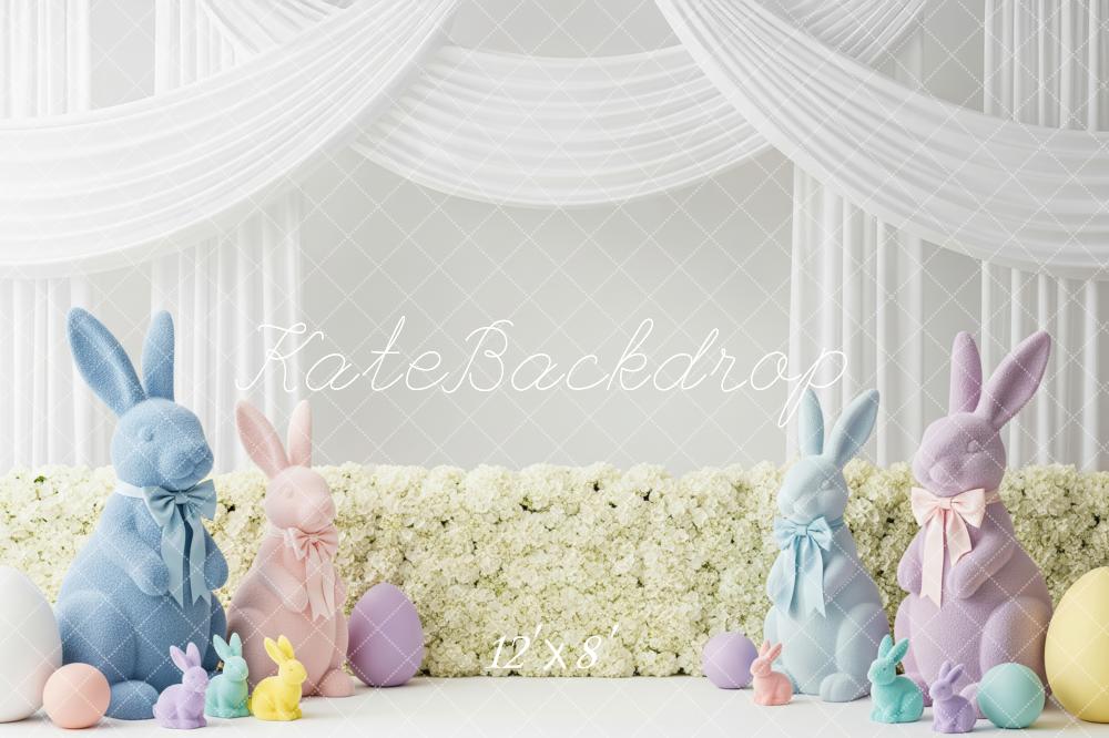 Kate Easter Bunny Pastel Eggs White Drapes Backdrop Designed by Patty Robert - Image 8