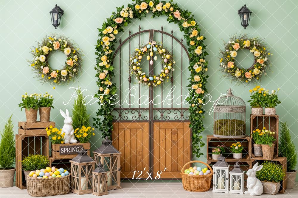 Kate Easter Bunny Wreath Lanterns Backdrop Designed by Patty Robert - Image 8