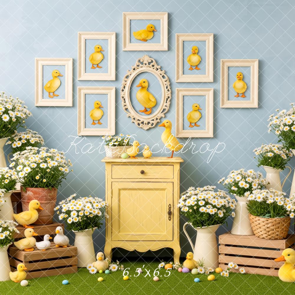 Kate Easter Duckling Framed Art Daisies Backdrop Designed by Patty Robert - Image 2