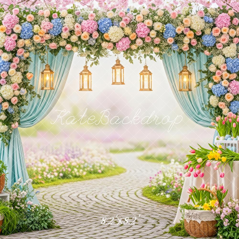 Kate Easter Eggs Pastel Garden Floral Garland Backdrop Designed by Patty Robert - Image 5
