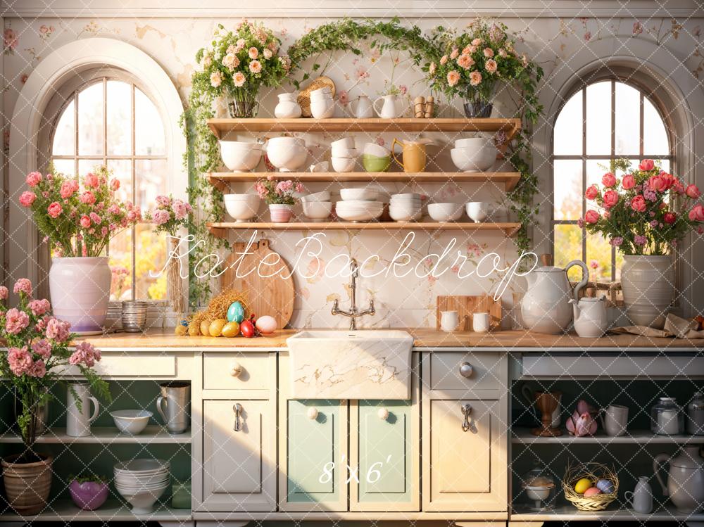 Kate Easter Flower Kitchen Backdrop Designed by Emetselch - Image 3