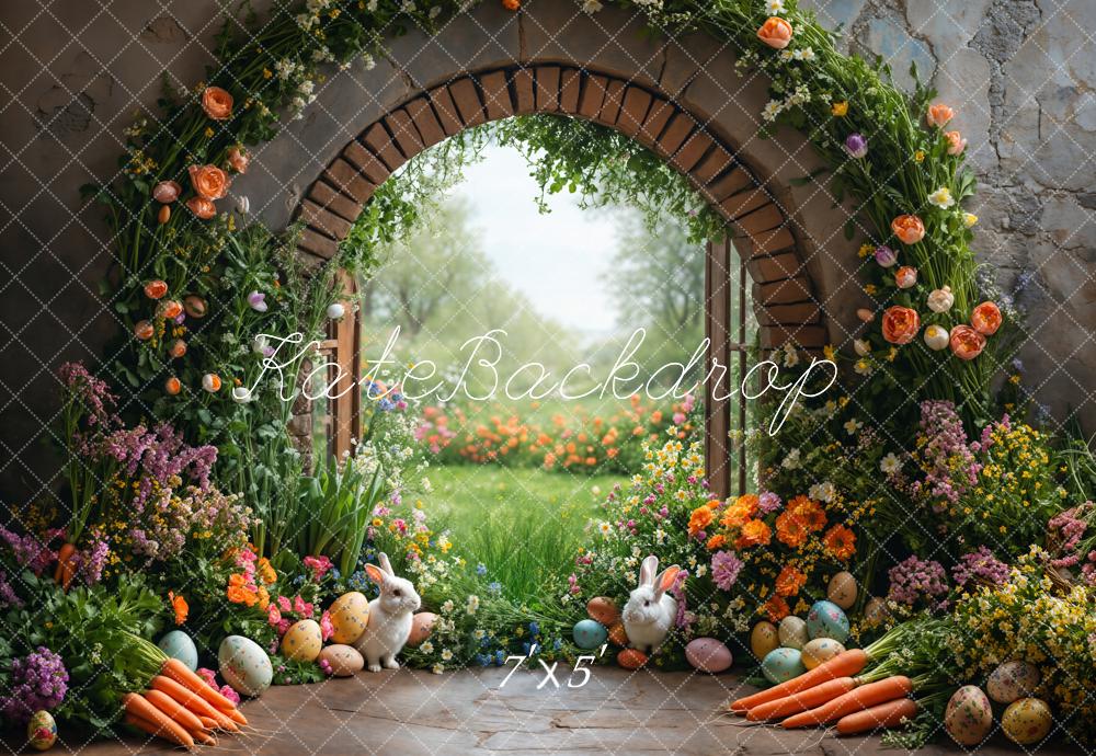 Kate Easter Garden Bunny Flower Arch Backdrop Designed by Emetselch - Image 2