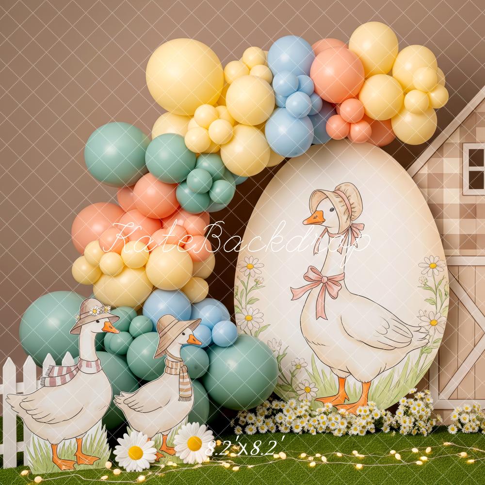 Kate Easter Geese Pastel Balloons Barn Backdrop Designed by Patty Robert - Image 5
